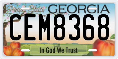 GA license plate CEM8368