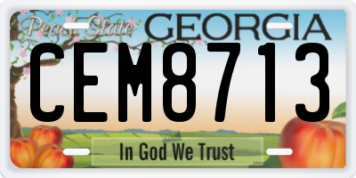 GA license plate CEM8713
