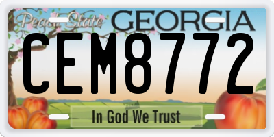 GA license plate CEM8772