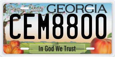 GA license plate CEM8800
