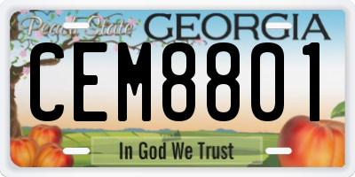 GA license plate CEM8801