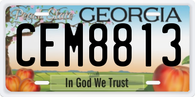 GA license plate CEM8813