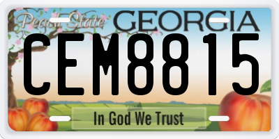 GA license plate CEM8815