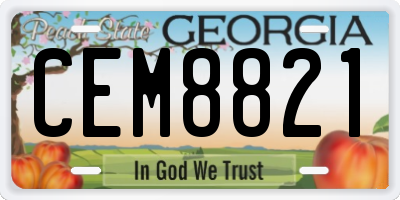 GA license plate CEM8821