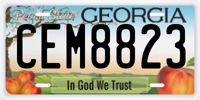 GA license plate CEM8823