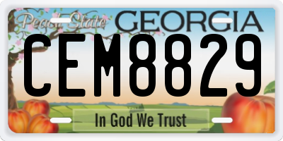 GA license plate CEM8829
