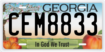 GA license plate CEM8833