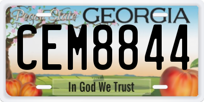 GA license plate CEM8844