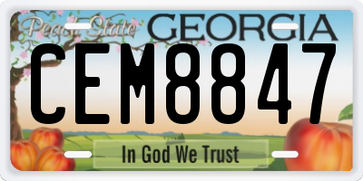 GA license plate CEM8847