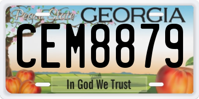 GA license plate CEM8879
