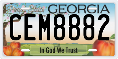 GA license plate CEM8882