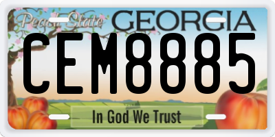 GA license plate CEM8885