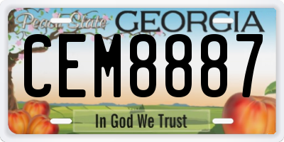 GA license plate CEM8887