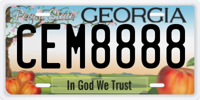 GA license plate CEM8888