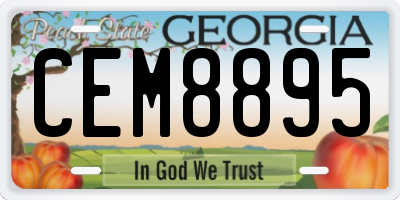 GA license plate CEM8895