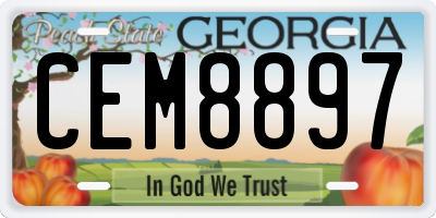 GA license plate CEM8897