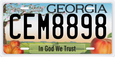 GA license plate CEM8898