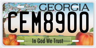 GA license plate CEM8900
