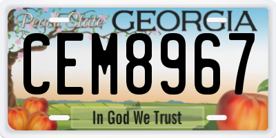 GA license plate CEM8967
