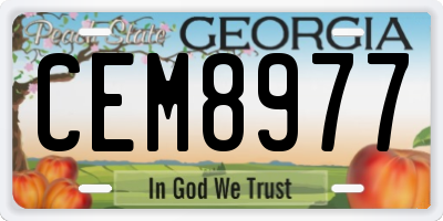 GA license plate CEM8977
