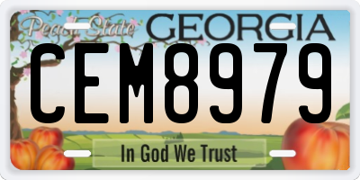 GA license plate CEM8979