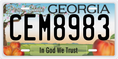 GA license plate CEM8983