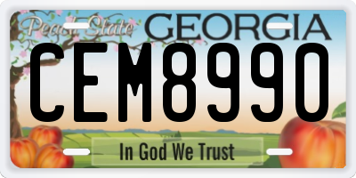 GA license plate CEM8990