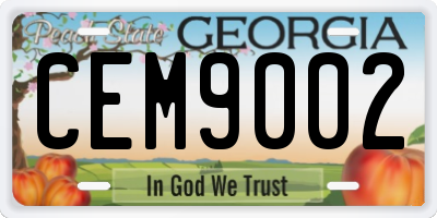 GA license plate CEM9002