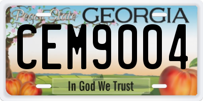 GA license plate CEM9004
