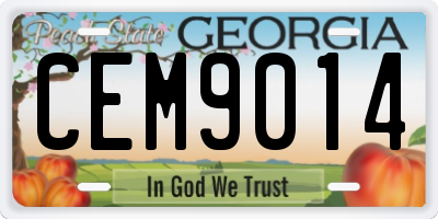 GA license plate CEM9014