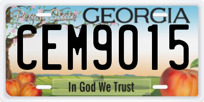 GA license plate CEM9015