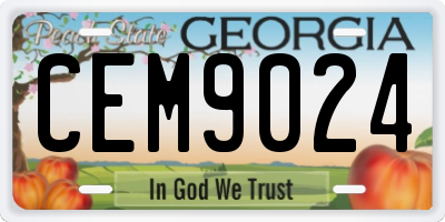 GA license plate CEM9024