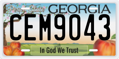 GA license plate CEM9043