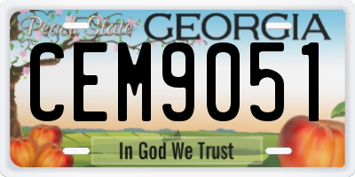 GA license plate CEM9051