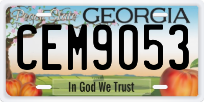 GA license plate CEM9053