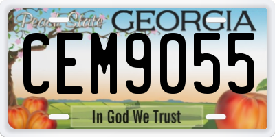 GA license plate CEM9055