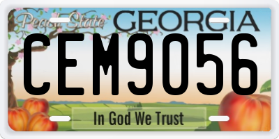 GA license plate CEM9056