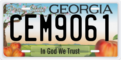 GA license plate CEM9061