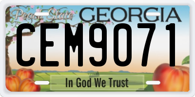 GA license plate CEM9071