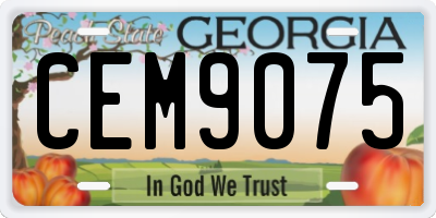 GA license plate CEM9075