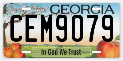 GA license plate CEM9079
