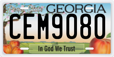 GA license plate CEM9080
