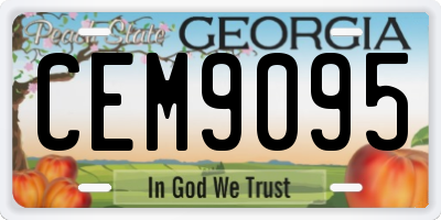 GA license plate CEM9095