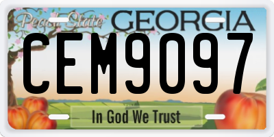 GA license plate CEM9097