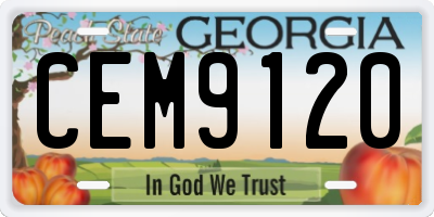 GA license plate CEM9120
