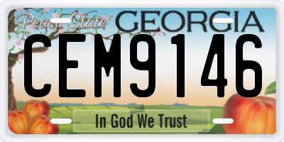 GA license plate CEM9146