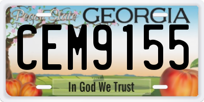 GA license plate CEM9155