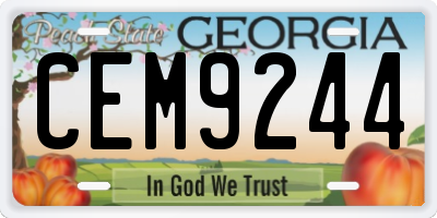 GA license plate CEM9244