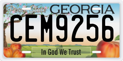 GA license plate CEM9256