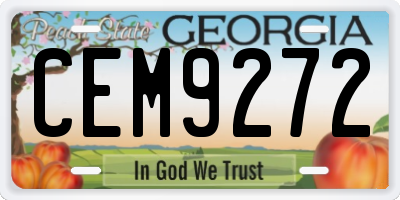 GA license plate CEM9272